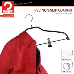 MAWA Silhouette, 40-FK, Pant Bar With Two Clips, Black MAWA HANGERS