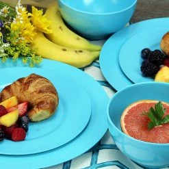 Reston Lloyd Ltd. 6pc Melamine Dinner Plate Set, Turquoise CALYPSO BASICS