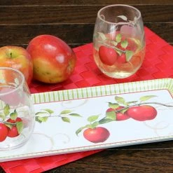 Calypso Basics By Reston Lloyd, 16oz Acrylic Stemless Wine Glass, Harvest Apple, Set Of 4