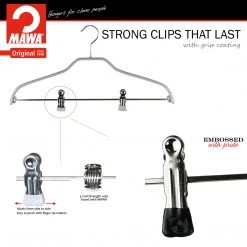 MAWA Silhouette, 40-FK, Pant Bar With Two Clips, Silver MAWA HANGERS