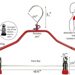 MAWA BodyForm, 42-LK, Pant Bar With Clips, Red