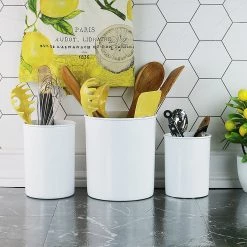 Calypso Basics 3pc Plastic Utensil Holders, White