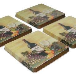 Reston Lloyd Ltd. CALYPSO BASICS Square Tin Burner Cover, Wine & Vine