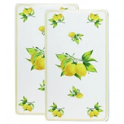 Reston Lloyd Ltd. Calypso Basics By Reston Lloyd, Rectangular Tin Burner Cover, Fresh Lemons
