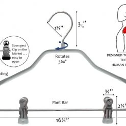 MAWA BodyForm, 42-LK, Pant Bar With Clips, Silver